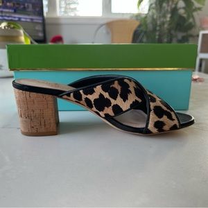 Kate Spade leopard print sandals slides 7.5